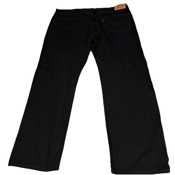 Levis 505 Jeans Mens 46x32 Black Casual Relaxed Straight Leg Denim Pants - Picture 2 of 11